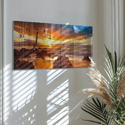 Horloge rectangulaire horizontale Coucher De Soleil