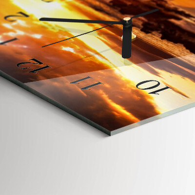 Horloge rectangulaire horizontale Coucher De Soleil