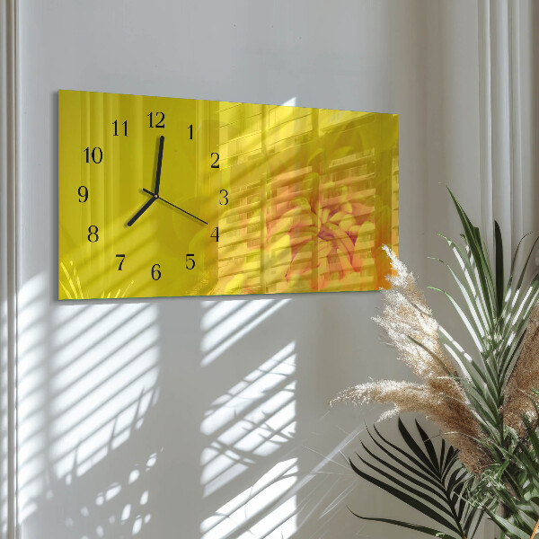 Horloge rectangulaire horizontale Fleur