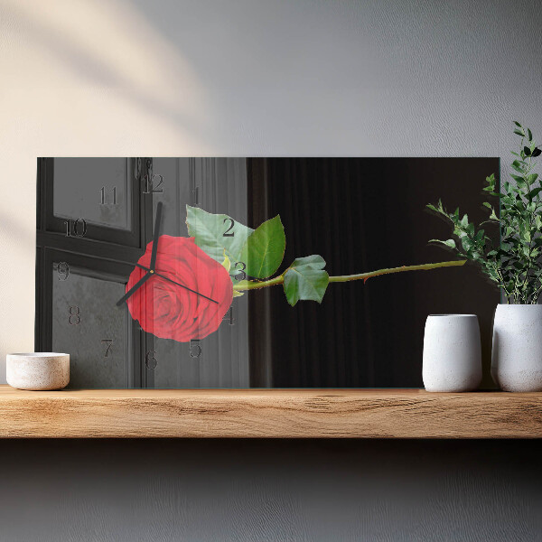 Horloge rectangulaire horizontale Rose