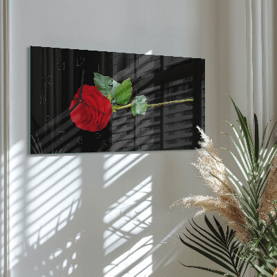 Horloge rectangulaire horizontale Rose
