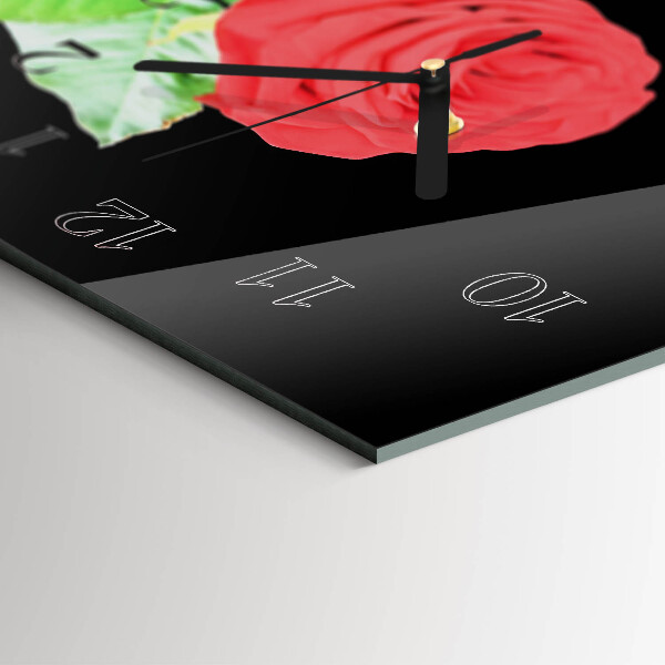 Horloge rectangulaire horizontale Rose