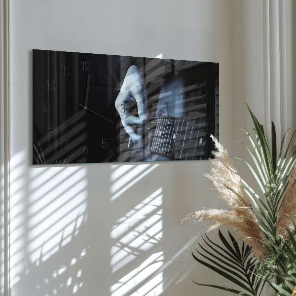 Horloge rectangulaire horizontale Guitariste