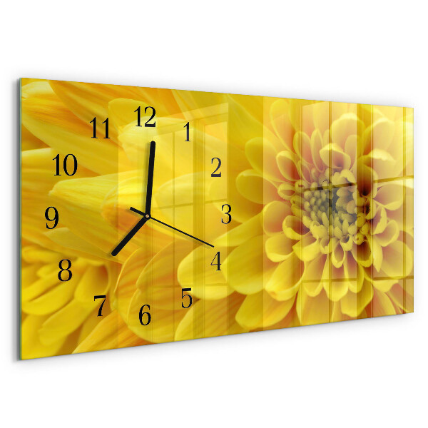 Horloge rectangulaire horizontale Chrysanthème