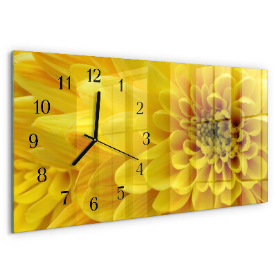 Horloge rectangulaire horizontale Chrysanthème