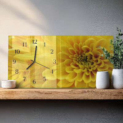 Horloge rectangulaire horizontale Chrysanthème