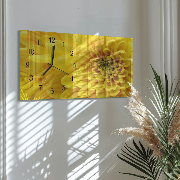 Horloge rectangulaire horizontale Chrysanthème