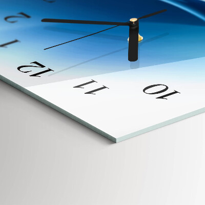 Horloge rectangulaire horizontale Vagues Bleues