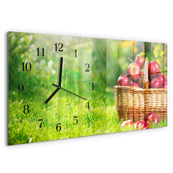 Horloge rectangulaire horizontale Un Panier De Pommes