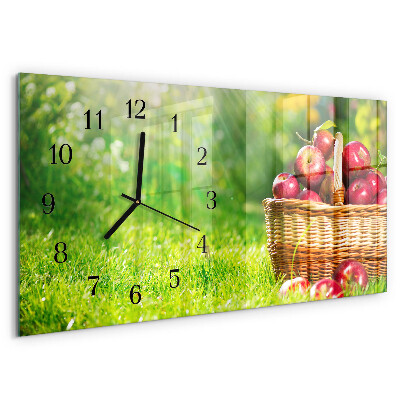 Horloge rectangulaire horizontale Un Panier De Pommes