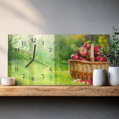 Horloge rectangulaire horizontale Un Panier De Pommes