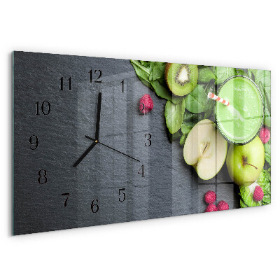 Horloge rectangulaire horizontale Smoothie Aux Fruits