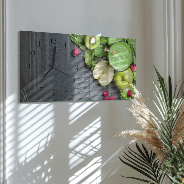 Horloge rectangulaire horizontale Smoothie Aux Fruits