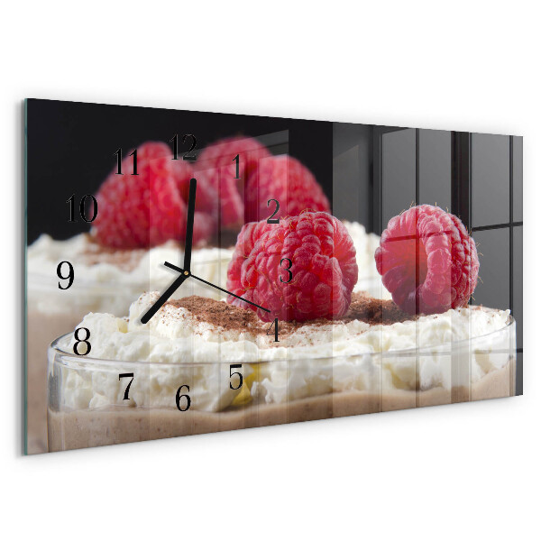 Horloge rectangulaire horizontale Dessert Aux Framboises