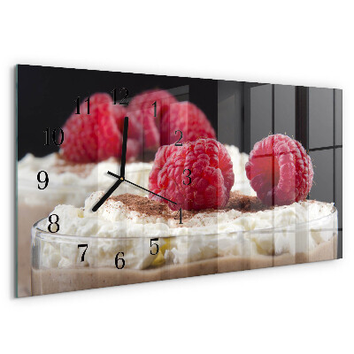 Horloge rectangulaire horizontale Dessert Aux Framboises