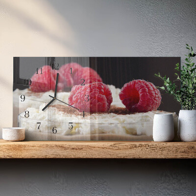 Horloge rectangulaire horizontale Dessert Aux Framboises