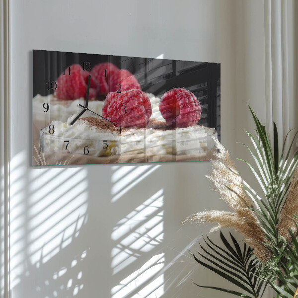 Horloge rectangulaire horizontale Dessert Aux Framboises