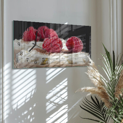 Horloge rectangulaire horizontale Dessert Aux Framboises