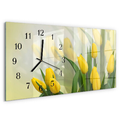 Horloge rectangulaire horizontale Tulipes
