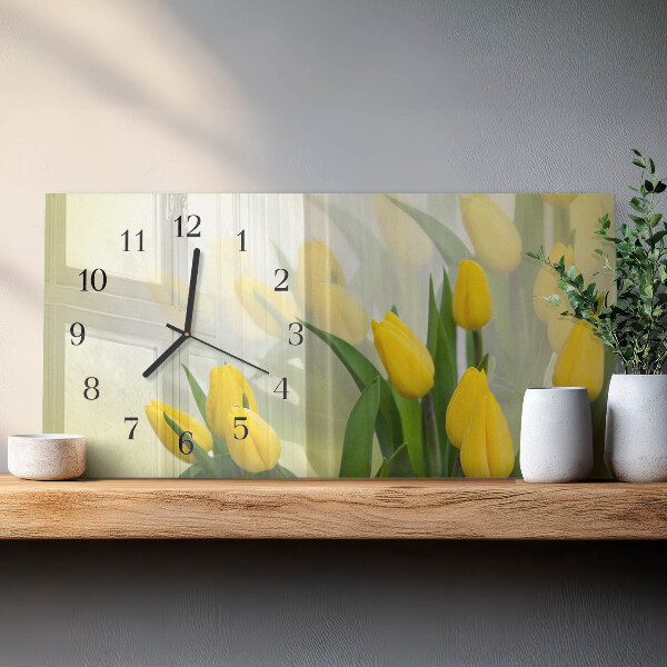 Horloge rectangulaire horizontale Tulipes