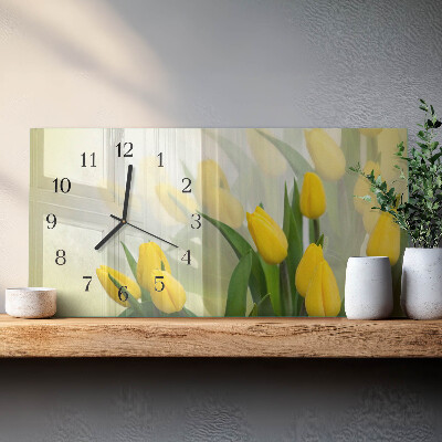 Horloge rectangulaire horizontale Tulipes