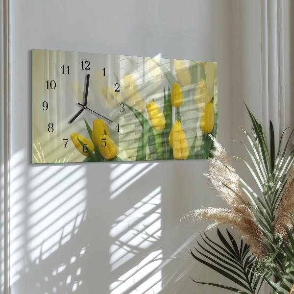 Horloge rectangulaire horizontale Tulipes