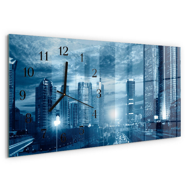 Horloge rectangulaire horizontale La Ville La Nuit