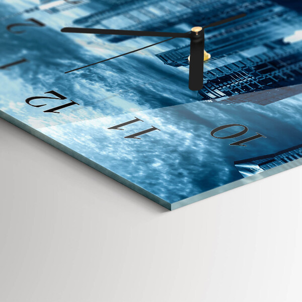 Horloge rectangulaire horizontale La Ville La Nuit
