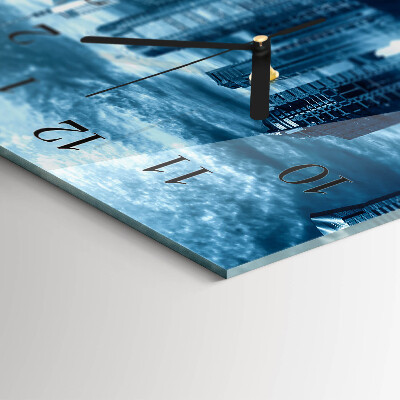 Horloge rectangulaire horizontale La Ville La Nuit