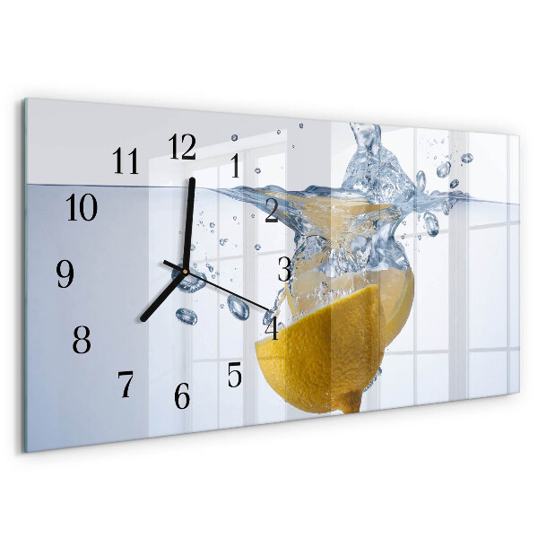 Horloge rectangulaire horizontale Citron Dans L'Eau