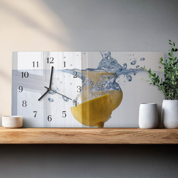 Horloge rectangulaire horizontale Citron Dans L'Eau
