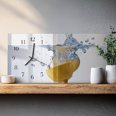 Horloge rectangulaire horizontale Citron Dans L'Eau