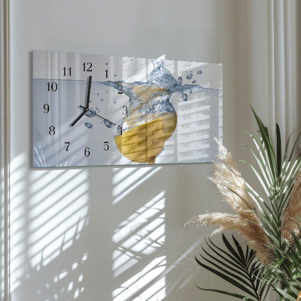 Horloge rectangulaire horizontale Citron Dans L'Eau