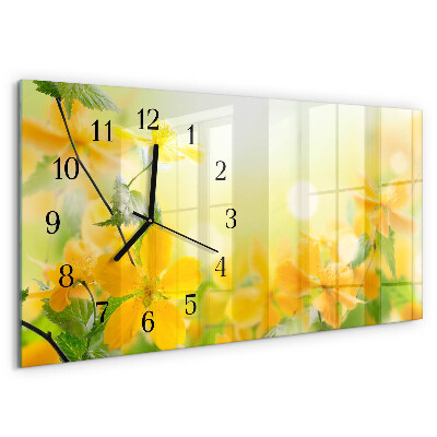 Horloge rectangulaire horizontale Fleurs