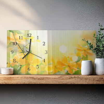 Horloge rectangulaire horizontale Fleurs