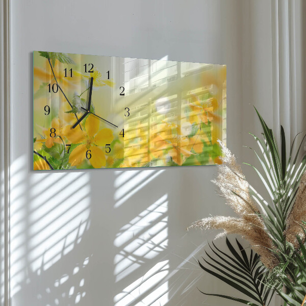Horloge rectangulaire horizontale Fleurs