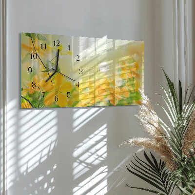 Horloge rectangulaire horizontale Fleurs