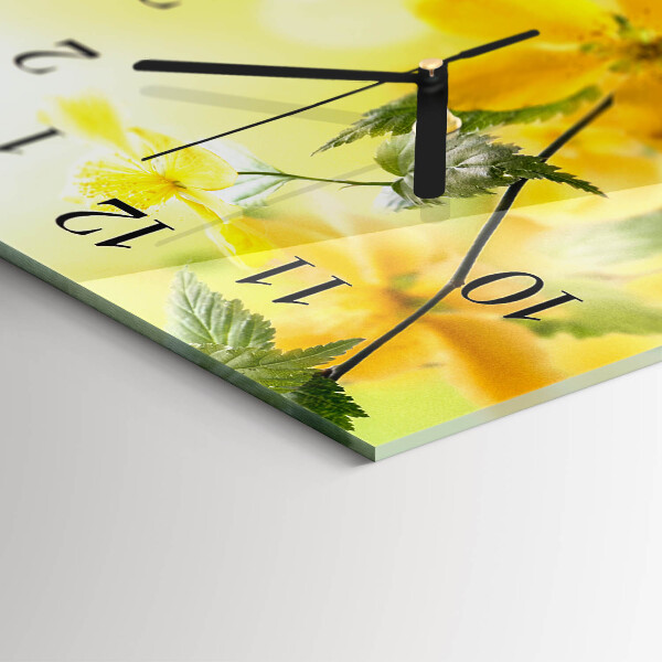 Horloge rectangulaire horizontale Fleurs