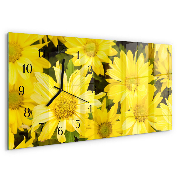 Horloge rectangulaire horizontale Fleurs Jaunes
