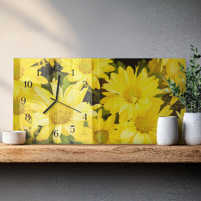 Horloge rectangulaire horizontale Fleurs Jaunes