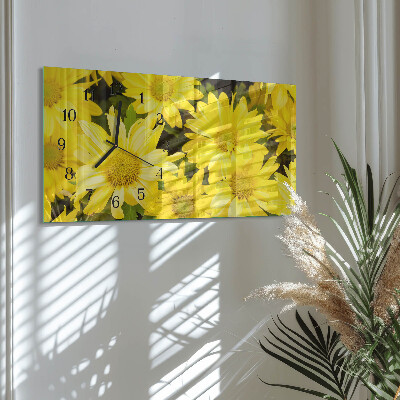 Horloge rectangulaire horizontale Fleurs Jaunes