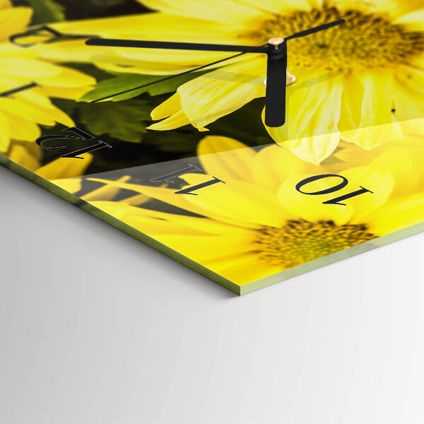 Horloge rectangulaire horizontale Fleurs Jaunes