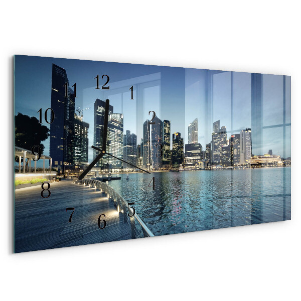 Horloge rectangulaire horizontale La Ville La Nuit
