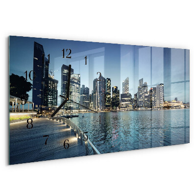 Horloge rectangulaire horizontale La Ville La Nuit