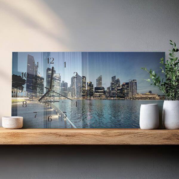 Horloge rectangulaire horizontale La Ville La Nuit