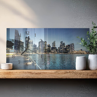 Horloge rectangulaire horizontale La Ville La Nuit