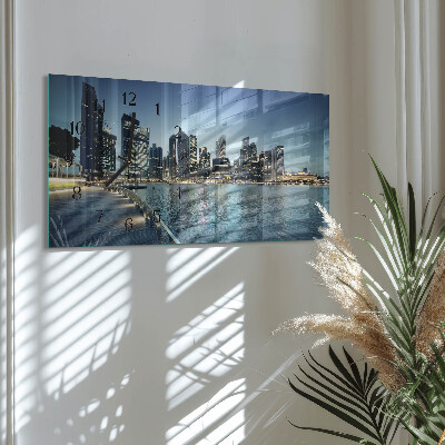 Horloge rectangulaire horizontale La Ville La Nuit