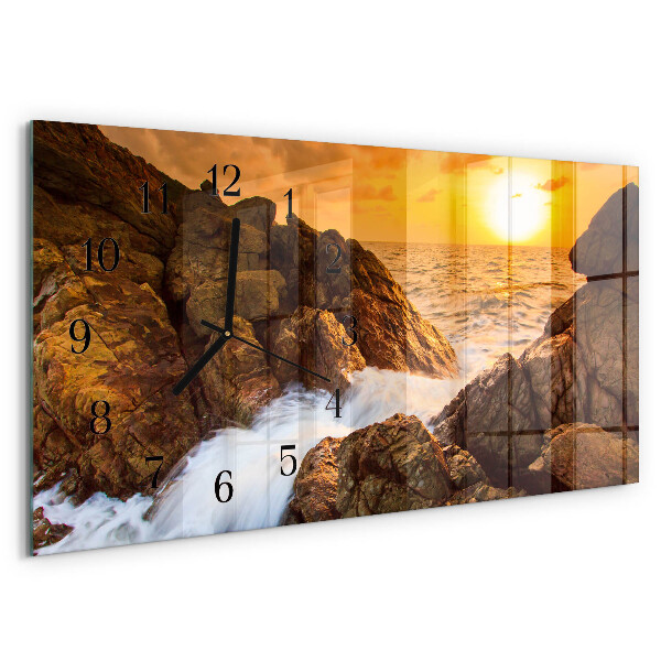 Horloge rectangulaire horizontale Coucher De Soleil