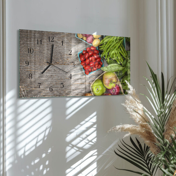 Horloge rectangulaire horizontale Légumes