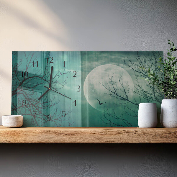 Horloge rectangulaire horizontale Lune